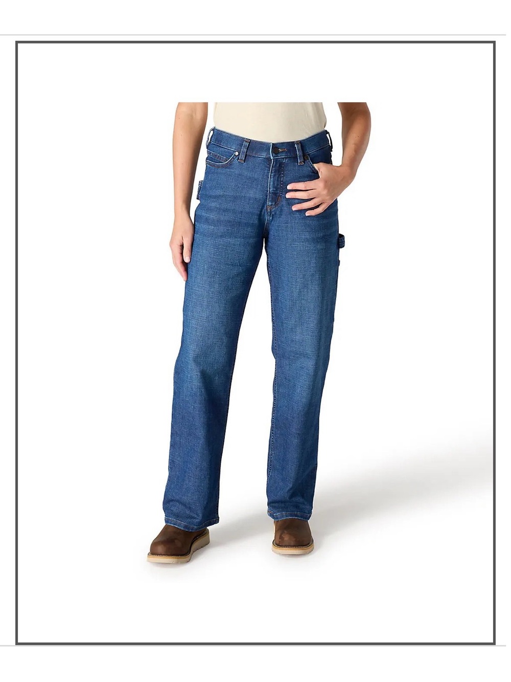 Carhartt Womens Carpenter Jeans Mid Rise Loose Leg Blue Size 16